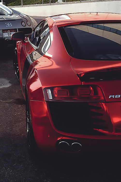 chrome red audi r8